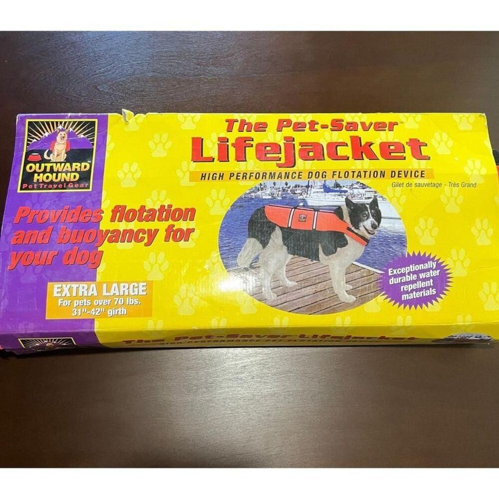 Outward Hound Pet Saver Dog Life Jacket Orange XL 70 lbs NEW